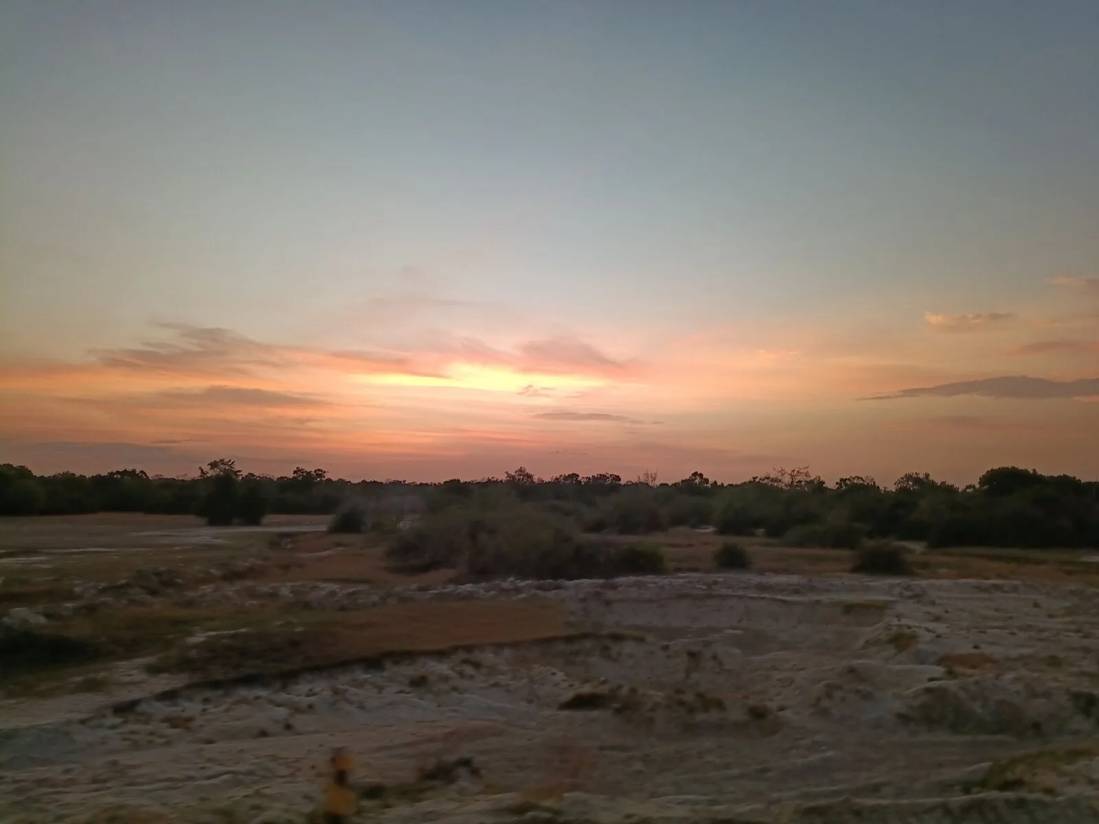 Sri Lanka sunset over savanna